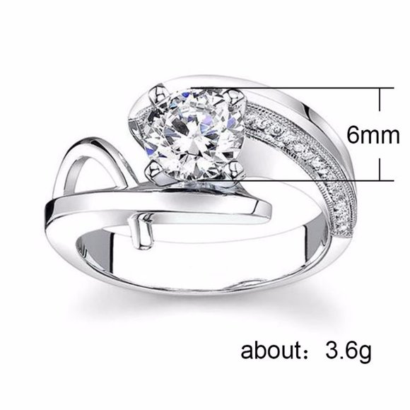 New Women's 925 Silver Diamond Beautiful Ring - Picture 5 of 6